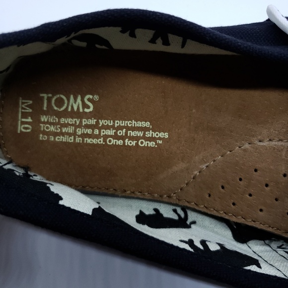 TOM'S Men's classic Black size 10 slip on shoes - Picture 6 of 6